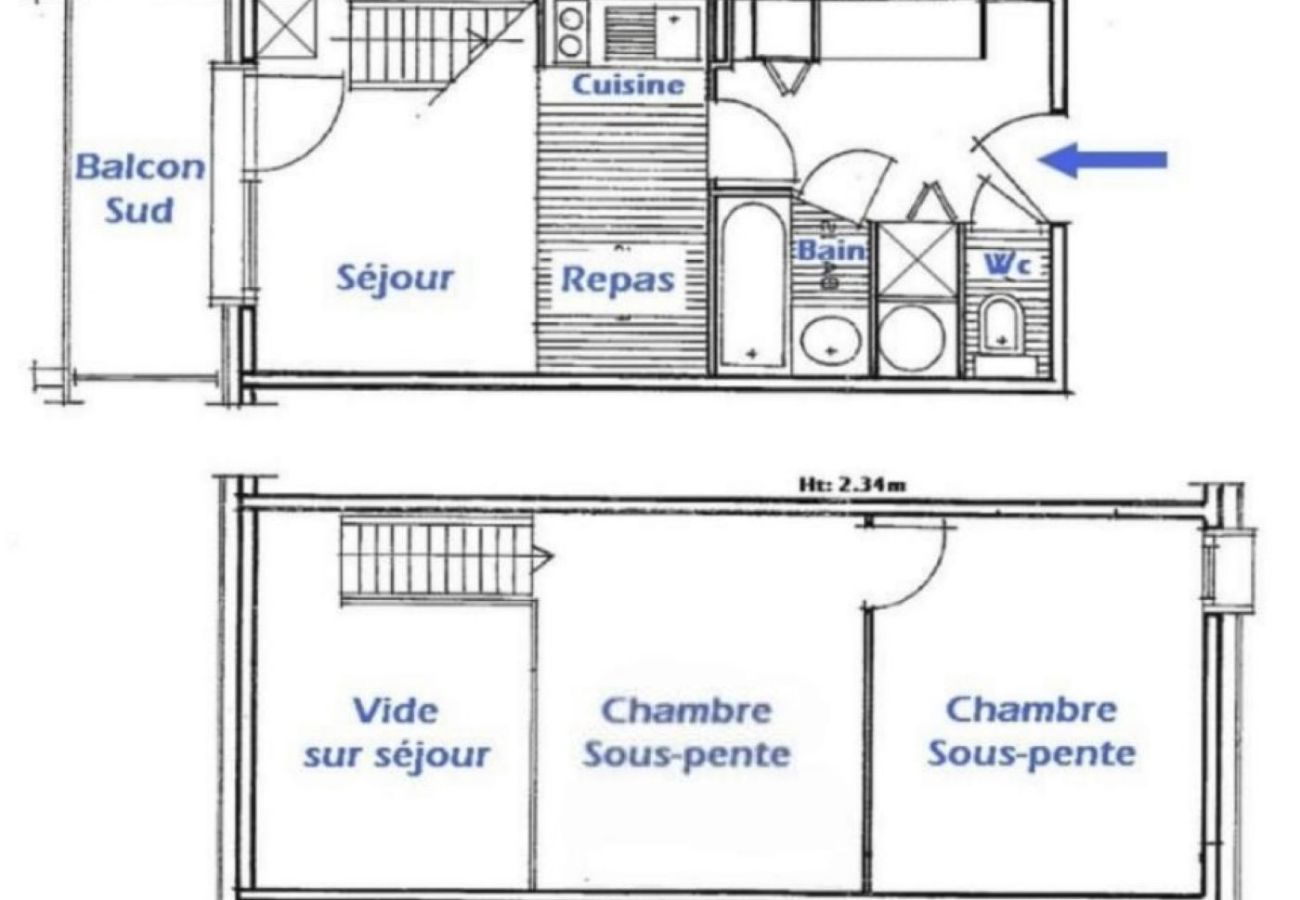 Appartement à Hauteluce - Les Saisies :charmant appartement 6 pers. Plein centre, au calme & proche pistes
